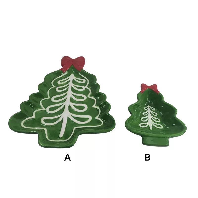 Pláta Crann Nollag Bronntanas Saoire Péinteáilte le Láimhe