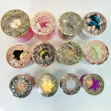 Lid Jar Candle Iarann ​​Uilíoch Hollow